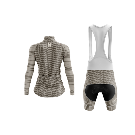 Nordvelo Chainlink Women Long Sleeve Kit - Bark rear
