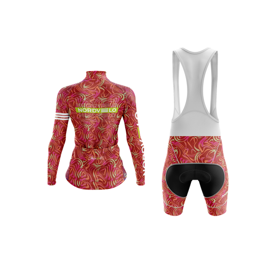 Nordvelo Contour Women Long Sleeve Kit - Crimson rear