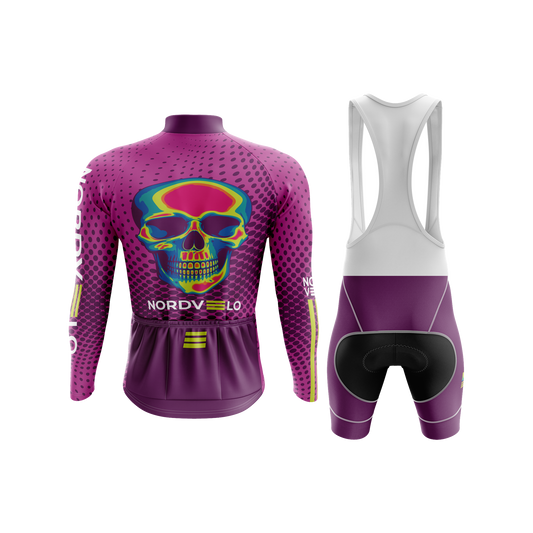 Nordvelo Halftone Men Long Sleeve Kit - Berry rear