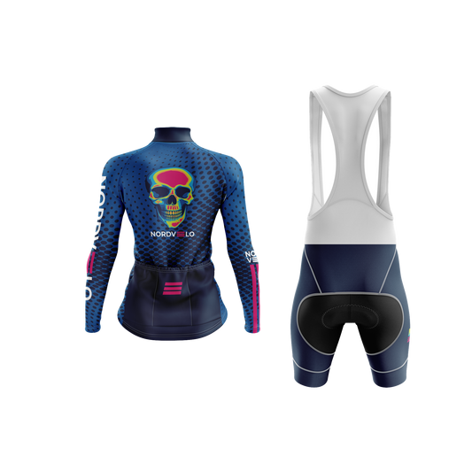 Nordvelo Halftone Women Long Sleeve Kit - Azure rear