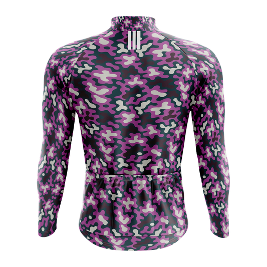 Nordvelo Modern Camo Men Long Sleeve Jersey - Plum rear
