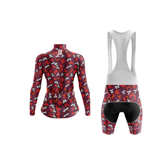 Nordvelo Modern Camo Women Long Sleeve Kit - Oxblood rear