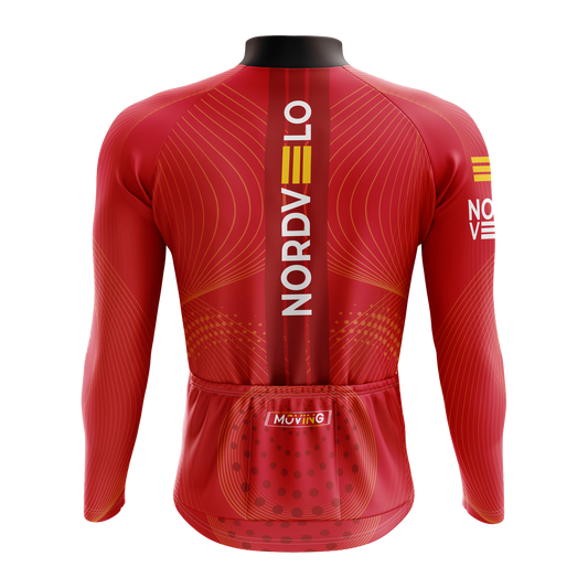 Nordvelo Peloton Men Long Sleeve Jersey - Scarlet rear