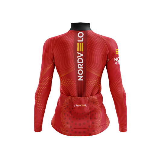 Nordvelo Peloton Women Long Sleeve Jersey - Scarlet rear