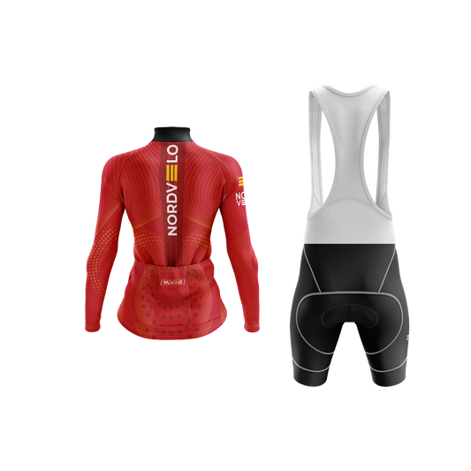 Nordvelo Peloton Women Long Sleeve Kit - Scarlet rear