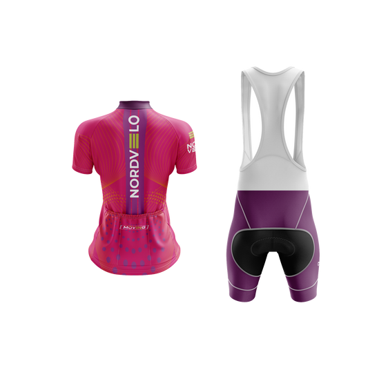 Nordvelo Peloton Women Short Sleeve Kit - Fuchsia rear