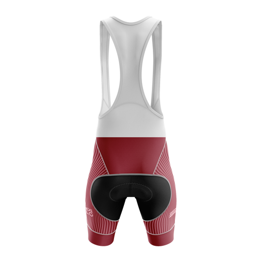 Nordvelo Pinstripe Women Bib Shorts - Claret rear