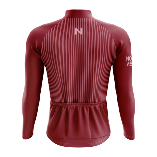 Nordvelo Pinstripe Men Long Sleeve Jersey - Claret rear