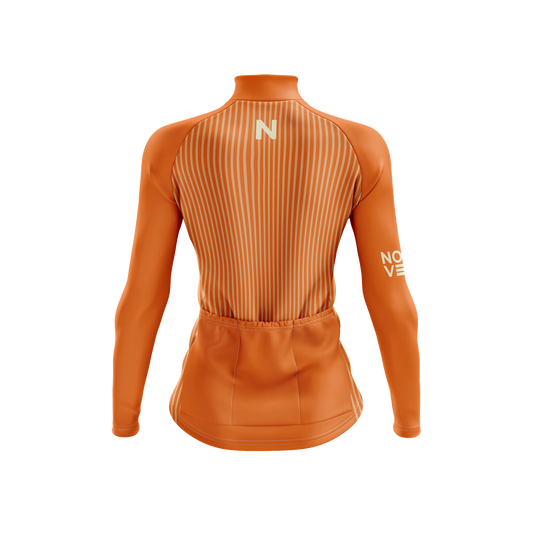 Nordvelo Pinstripe Women Long Sleeve Jersey - Ember rear