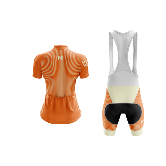 Nordvelo Pinstripe Women Short Sleeve Kit - Ember rear