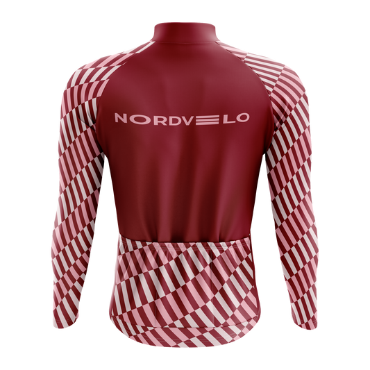Nordvelo Tessellate Men Long Sleeve Jersey - Cardinal rear