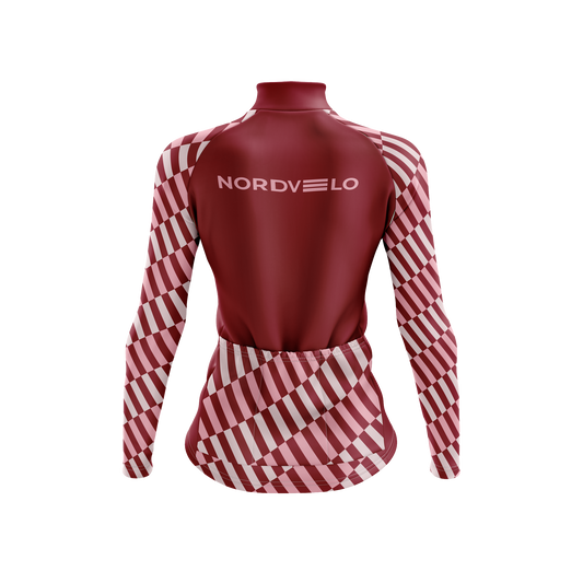 Nordvelo Tessellate Women Long Sleeve Jersey - Cardinal rear
