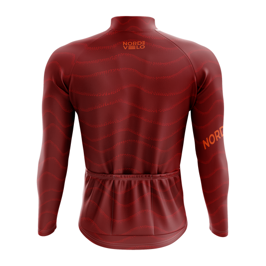 Nordvelo Wavey Men Long Sleeve Jersey - Brick rear