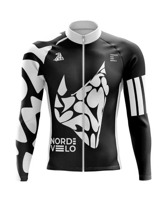Nordvelo Black And White Men Long Sleeve Jersey