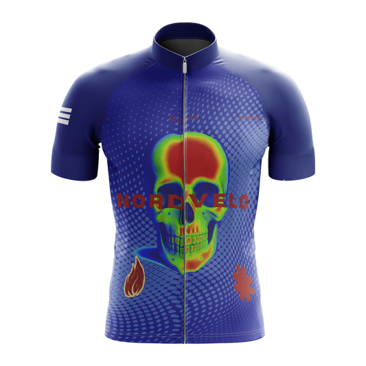 Nordvelo Blue Skull Men Short Sleeve Jersey front