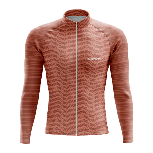 Nordvelo Chainlink Men Long Sleeve Jersey - Rust front
