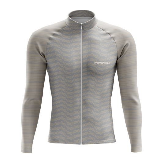 Nordvelo Chainlink Men Long Sleeve Jersey - Stone front