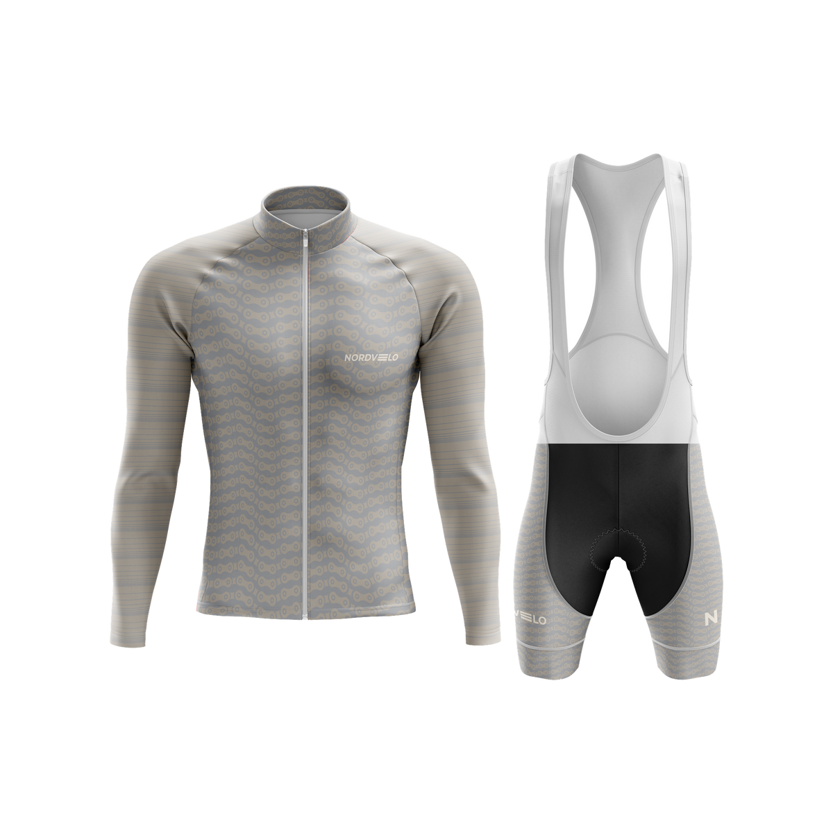 Nordvelo Chainlink Men Long Sleeve Kit - Stone front