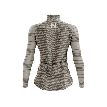 Nordvelo Chainlink Women Long Sleeve Jersey - Bark rear