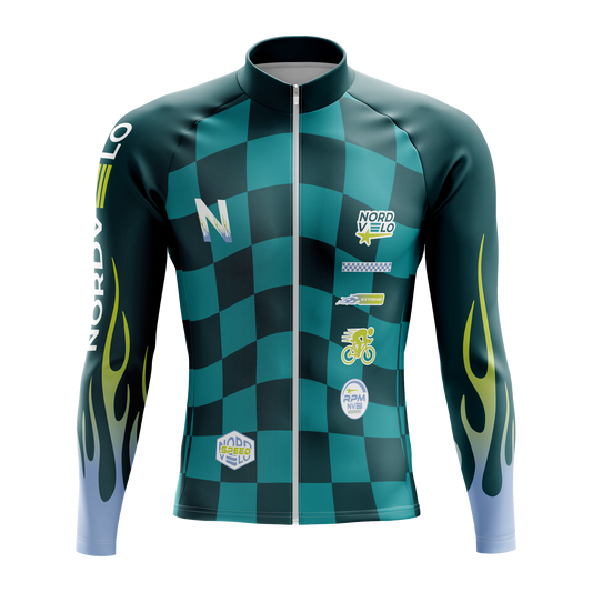 Nordvelo Circuit Men Long Sleeve Jersey - Jade front