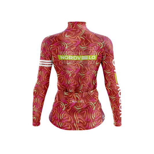 Nordvelo Contour Women Long Sleeve Jersey - Crimson rear