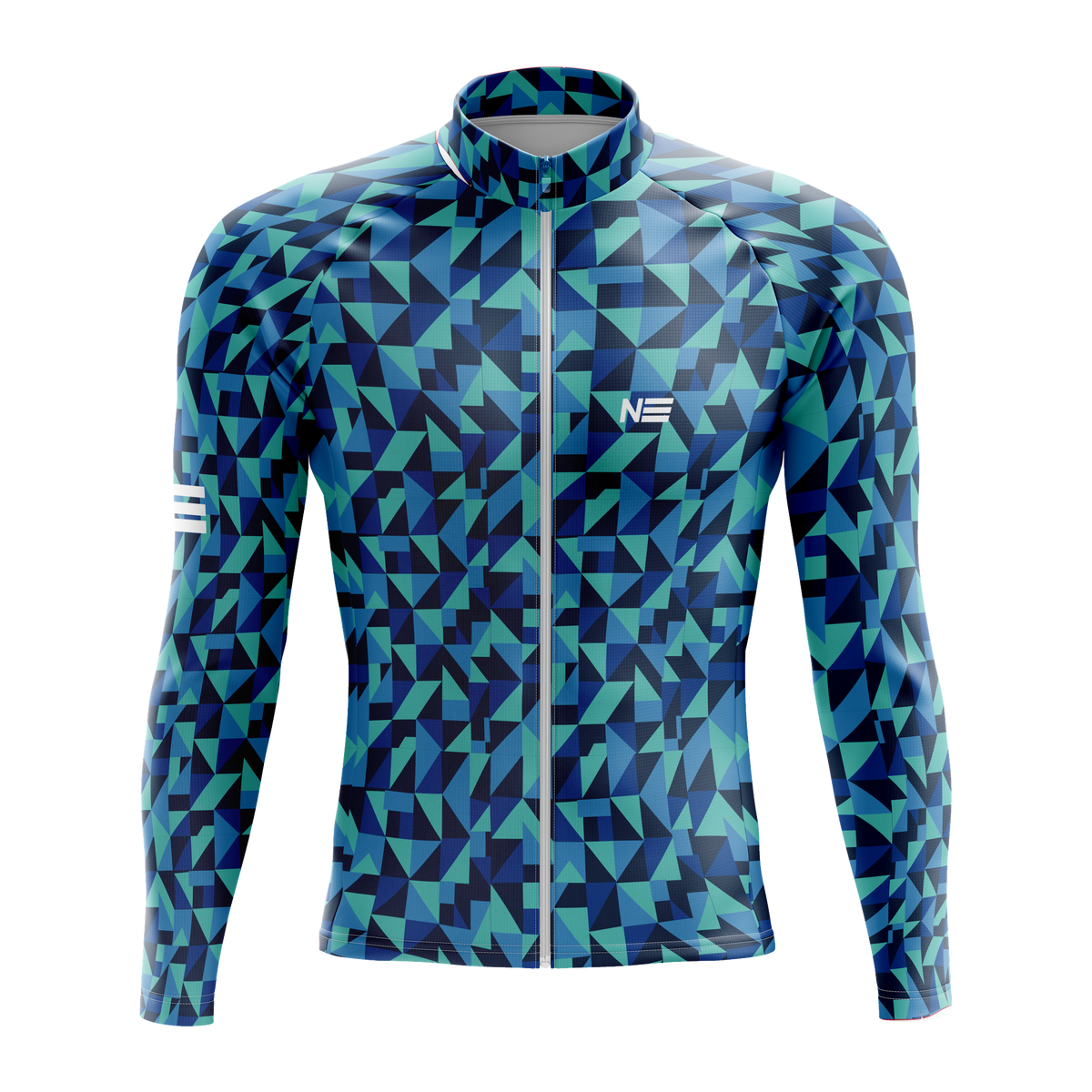 Nordvelo Geo-Tri Men Long Sleeve Jersey - Lagoon front