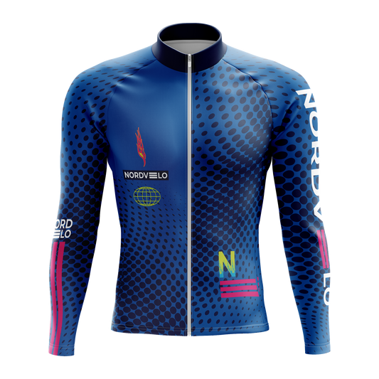 Nordvelo Halftone Men Long Sleeve Jersey - Azure front