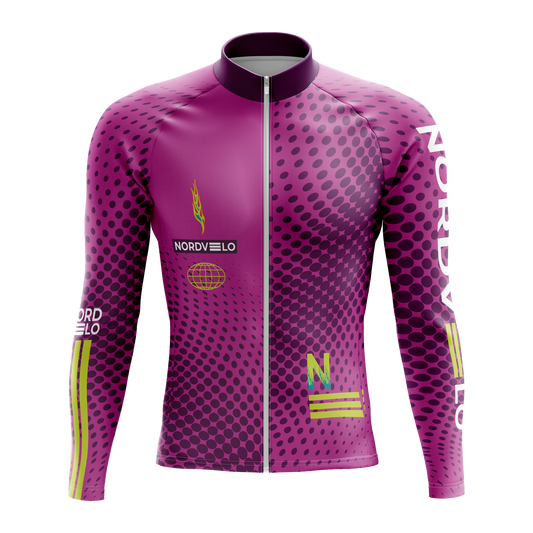 Nordvelo Halftone Men Long Sleeve Jersey - Berry front