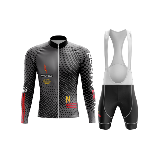 Nordvelo Halftone Men Long Sleeve Kit - Carbon front