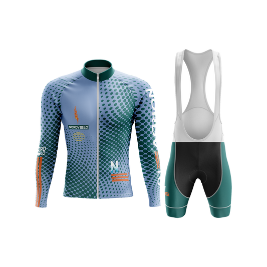 Nordvelo Halftone Men Long Sleeve Kit - Teal front