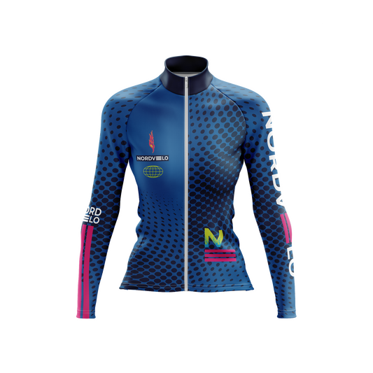 Nordvelo Halftone Women Long Sleeve Jersey - Azure front
