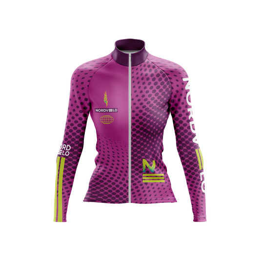 Nordvelo Halftone Women Long Sleeve Jersey - Berry front