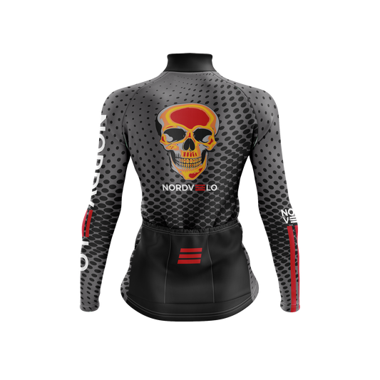 Nordvelo Halftone Women Long Sleeve Jersey - Carbon rear