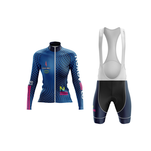 Nordvelo Halftone Women Long Sleeve Kit - Azure front