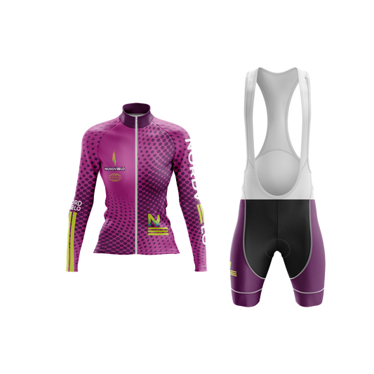 Nordvelo Halftone Women Long Sleeve Kit - Berry front