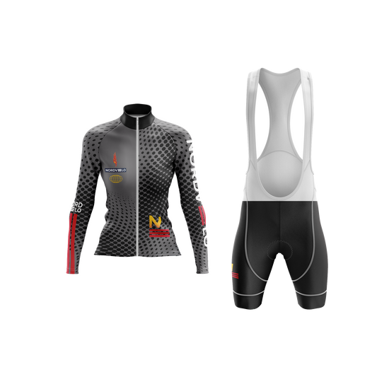 Nordvelo Halftone Women Long Sleeve Kit - Carbon front