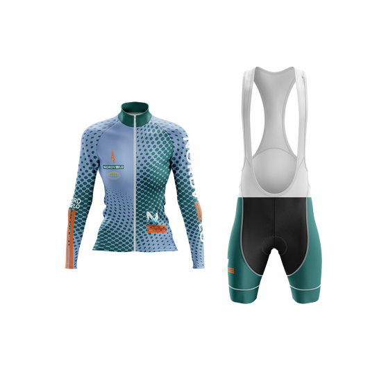 Nordvelo Halftone Women Long Sleeve Kit - Teal front