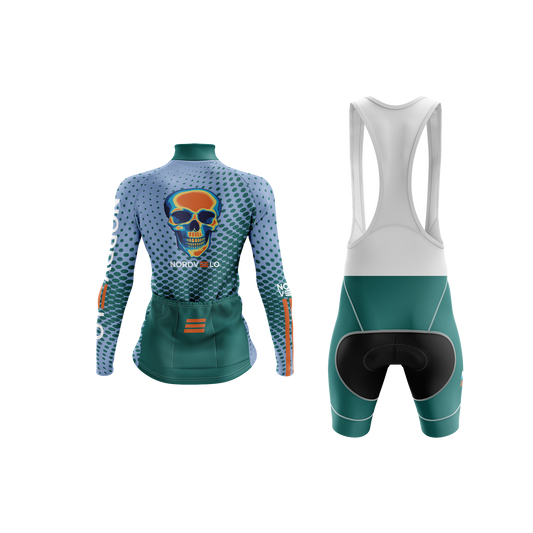Nordvelo Halftone Women Long Sleeve Kit - Teal rear