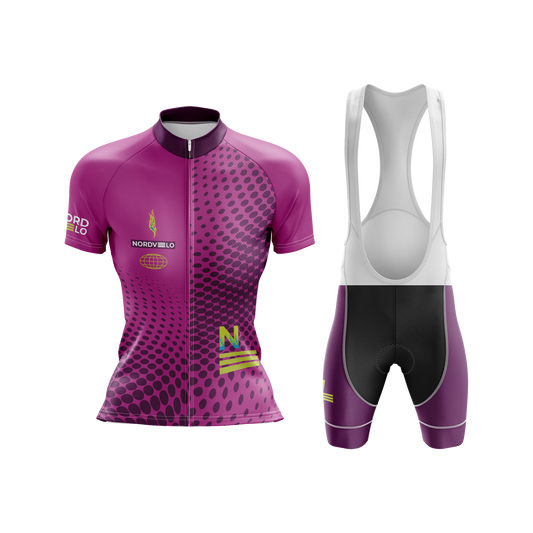 Nordvelo Halftone Women Short Sleeve Kit - Berry front
