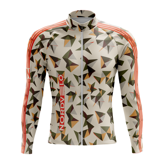 Nordvelo Kaleido Men Long Sleeve Jersey - Stone front
