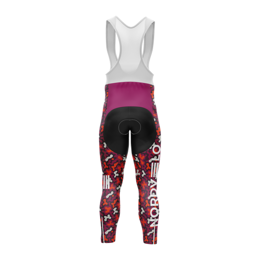 Nordvelo Modern Camo Women Bib Tights - Oxblood rear