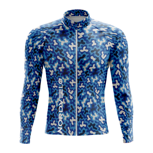 Nordvelo Modern Camo Men Long Sleeve Jersey - Cobalt front