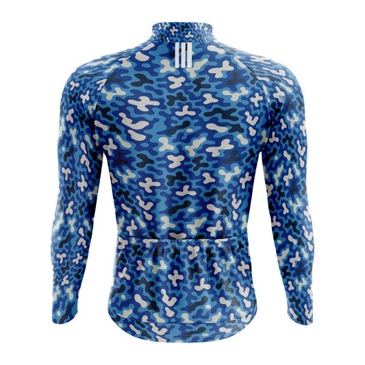 Nordvelo Modern Camo Men Long Sleeve Jersey - Cobalt rear