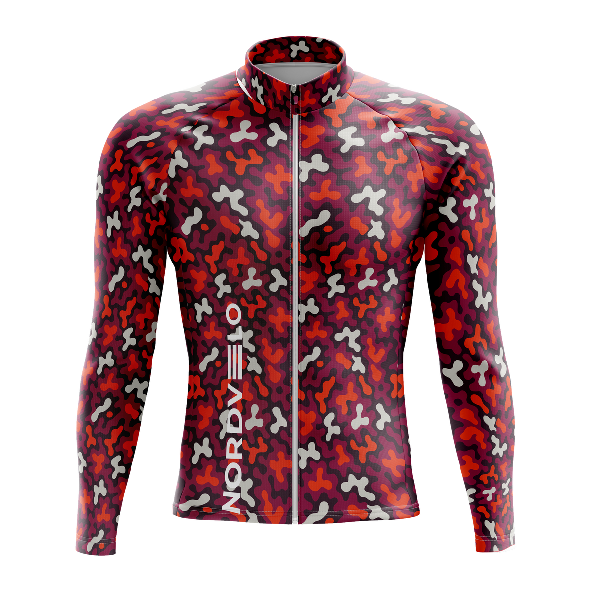Nordvelo Modern Camo Men Long Sleeve Jersey - Oxblood front