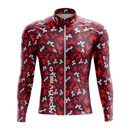 Nordvelo Modern Camo Men Long Sleeve Jersey - Oxblood front