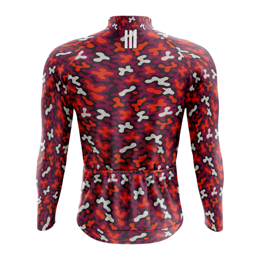 Nordvelo Modern Camo Men Long Sleeve Jersey - Oxblood rear