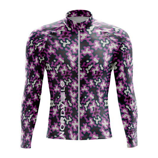 Nordvelo Modern Camo Men Long Sleeve Jersey - Plum front