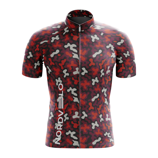 Nordvelo Modern Camo Men Short Sleeve Jersey - Oxblood front