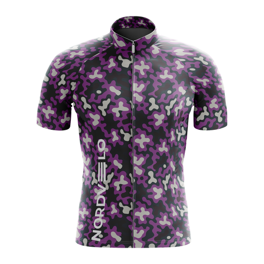 Nordvelo Modern Camo Men Short Sleeve Jersey - Plum front