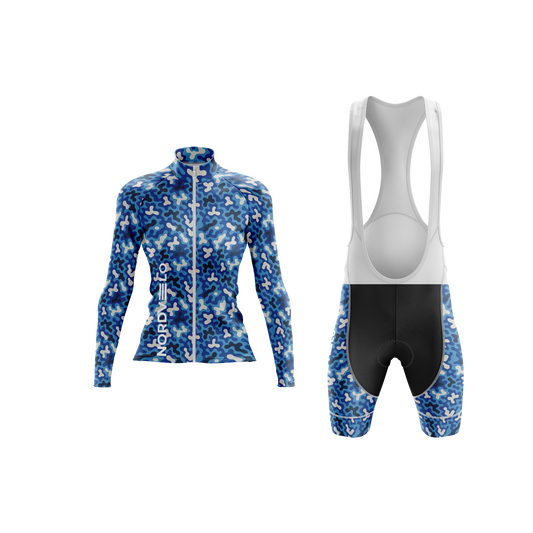 Nordvelo Modern Camo Women Long Sleeve Kit - Cobalt front